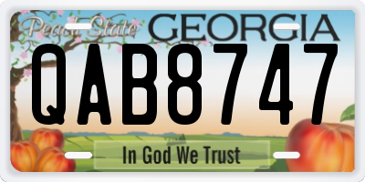 GA license plate QAB8747