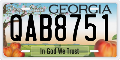 GA license plate QAB8751