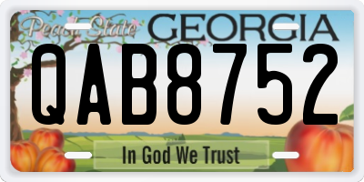 GA license plate QAB8752