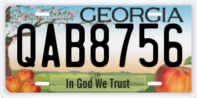 GA license plate QAB8756