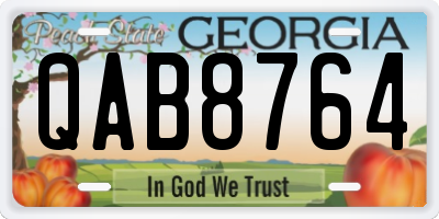 GA license plate QAB8764
