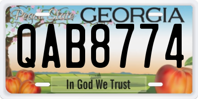 GA license plate QAB8774