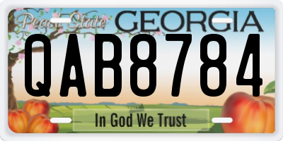 GA license plate QAB8784