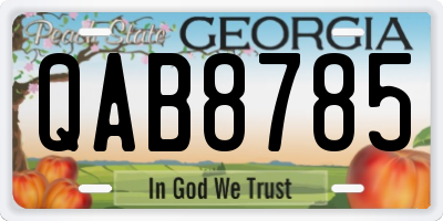 GA license plate QAB8785