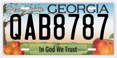 GA license plate QAB8787