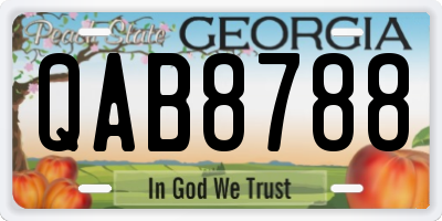 GA license plate QAB8788