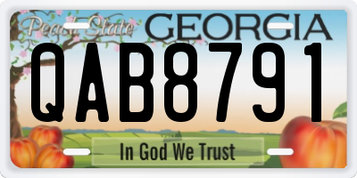 GA license plate QAB8791