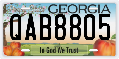 GA license plate QAB8805