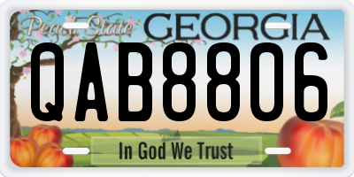 GA license plate QAB8806