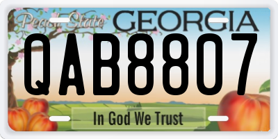 GA license plate QAB8807