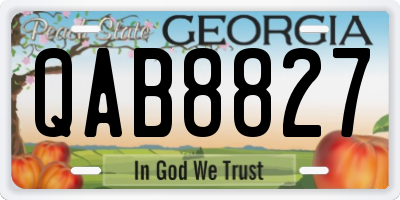GA license plate QAB8827