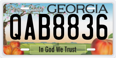 GA license plate QAB8836