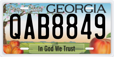GA license plate QAB8849