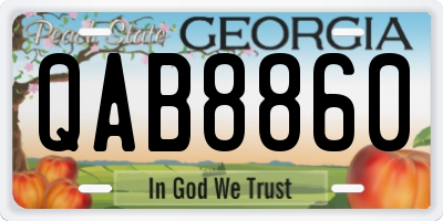 GA license plate QAB8860
