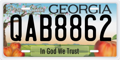 GA license plate QAB8862