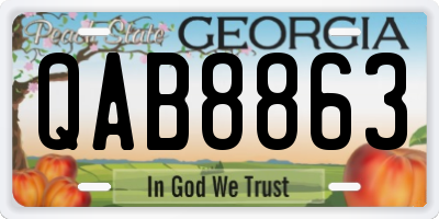 GA license plate QAB8863