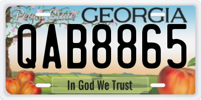GA license plate QAB8865