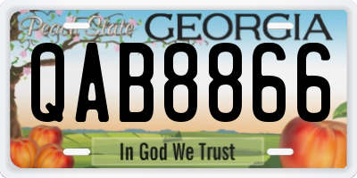 GA license plate QAB8866