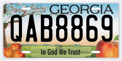 GA license plate QAB8869