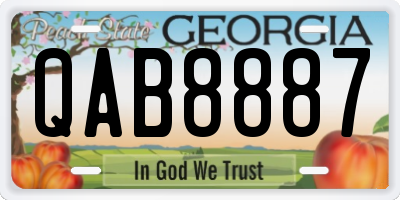 GA license plate QAB8887