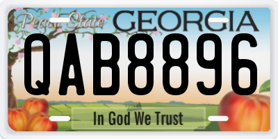 GA license plate QAB8896