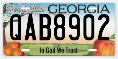 GA license plate QAB8902