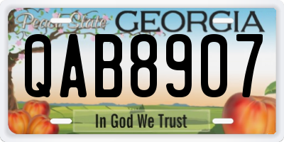 GA license plate QAB8907
