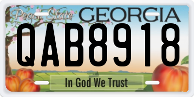 GA license plate QAB8918