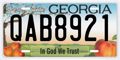 GA license plate QAB8921