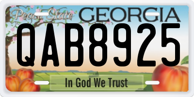 GA license plate QAB8925