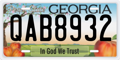 GA license plate QAB8932
