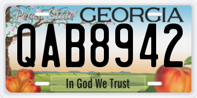GA license plate QAB8942