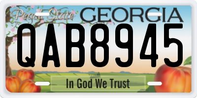 GA license plate QAB8945