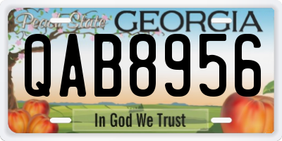 GA license plate QAB8956