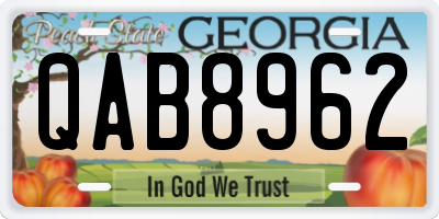 GA license plate QAB8962