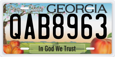 GA license plate QAB8963
