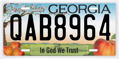 GA license plate QAB8964