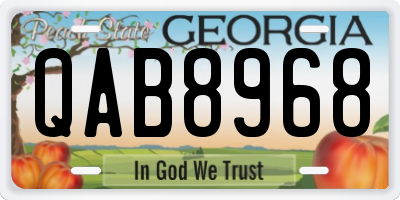 GA license plate QAB8968