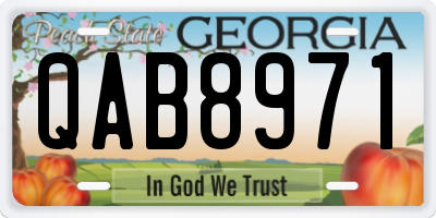 GA license plate QAB8971