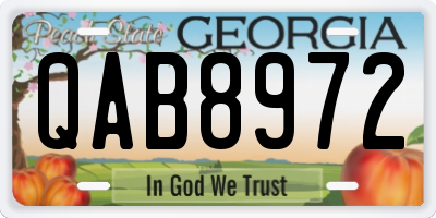 GA license plate QAB8972