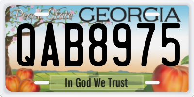 GA license plate QAB8975