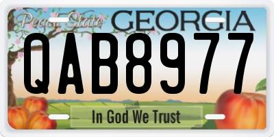 GA license plate QAB8977