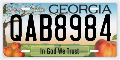 GA license plate QAB8984