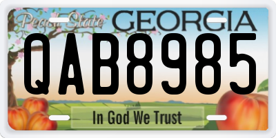 GA license plate QAB8985