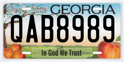 GA license plate QAB8989