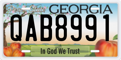 GA license plate QAB8991