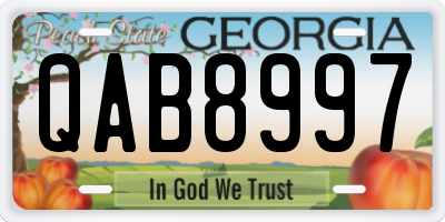 GA license plate QAB8997