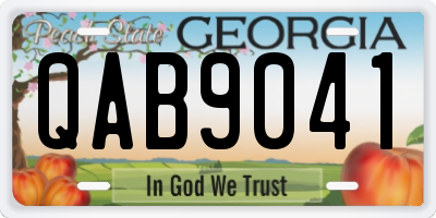 GA license plate QAB9041