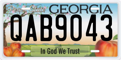 GA license plate QAB9043
