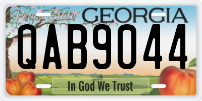 GA license plate QAB9044